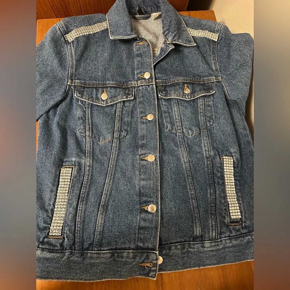 Divided H&M Upcycled Denim Jacket with Added Embellishments